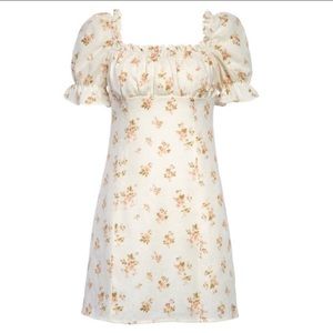 Reformation Robles Floral Print Linen Minidress 10